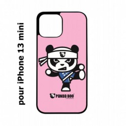 Coque noire pour iPhone 13 mini PANDA BOO© Ninja Kung Fu Samouraï - coque humour