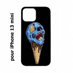 Coque noire pour iPhone 13 mini Ice Skull - Crâne Glace - Cône Crâne - skull art