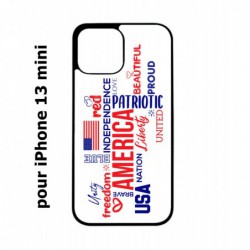 Coque noire pour iPhone 13 mini USA lovers - drapeau USA - patriot