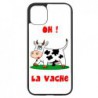 Coque noire pour iPhone 13 mini Oh la vache - coque humoristique