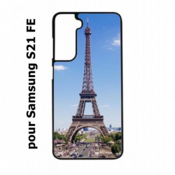 Coque noire pour Samsung S21 FE Tour Eiffel Paris France