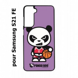 Coque noire pour Samsung S21 FE PANDA BOO© Basket Sport Ballon - coque humour