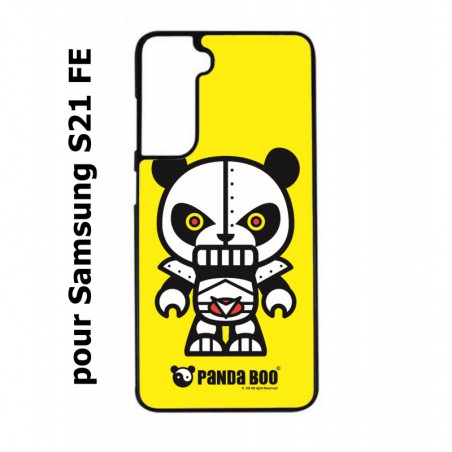 Coque noire pour Samsung S21 FE PANDA BOO© Robot Kitsch - coque humour