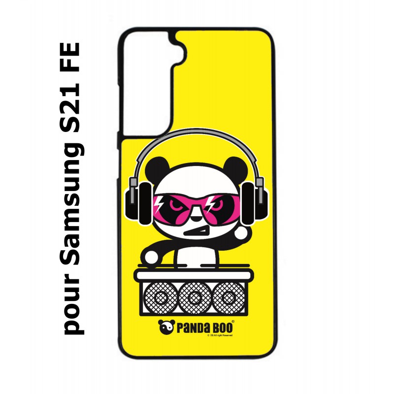 Coque noire pour Samsung S21 FE PANDA BOO© DJ music - coque humour