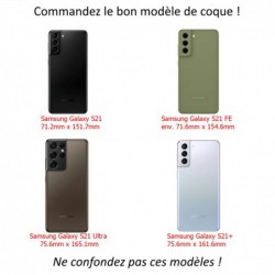 Coque pour Samsung S21 FE PANDA BOO© Français béret baguette - coque humour - coque noire TPU souple (S21 FE)