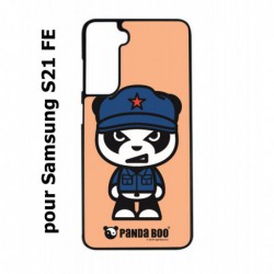 Coque noire pour Samsung S21 FE PANDA BOO© Mao Panda communiste - coque humour