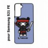 Coque noire pour Samsung S21 FE PANDA BOO© Ninja Boo noir - coque humour