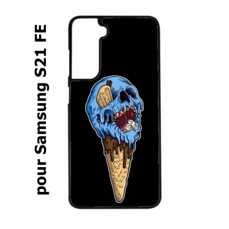 Coque noire pour Samsung S21 FE Ice Skull - Crâne Glace - Cône Crâne - skull art