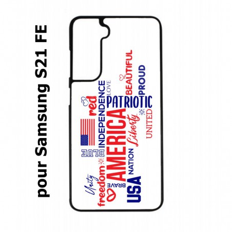 Coque noire pour Samsung S21 FE USA lovers - drapeau USA - patriot