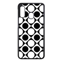 Coque noire pour Samsung Galaxy S10 5G motif géométrique pattern noir et blanc - ronds et carrés