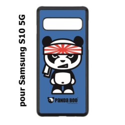 Coque noire pour Samsung Galaxy S10 5G PANDA BOO© Banzaï Samouraï japonais - coque humour