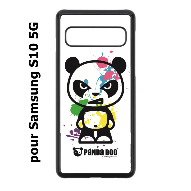 Coque noire pour Samsung Galaxy S10 5G PANDA BOO© paintball color flash - coque humour