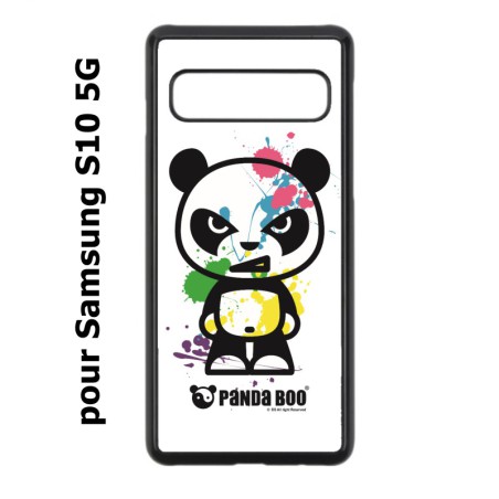 Coque noire pour Samsung Galaxy S10 5G PANDA BOO© paintball color flash - coque humour
