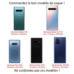 Coque pour Samsung Galaxy S10 5G PANDA BOO© Français béret baguette - coque humour - coque noire TPU souple (Galaxy S10 5G)
