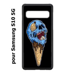 Coque noire pour Samsung Galaxy S10 5G Ice Skull - Crâne Glace - Cône Crâne - skull art