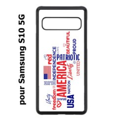 Coque noire pour Samsung Galaxy S10 5G USA lovers - drapeau USA - patriot