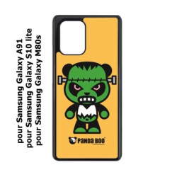 Coque noire pour Samsung Galaxy A91 PANDA BOO© Frankenstein monstre - coque humour