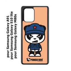 Coque noire pour Samsung Galaxy A91 PANDA BOO© Mao Panda communiste - coque humour