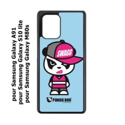 Coque noire pour Samsung Galaxy M80s PANDA BOO© Miss Panda SWAG - coque humour