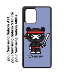 Coque noire pour Samsung Galaxy A91 PANDA BOO© Ninja Boo noir - coque humour
