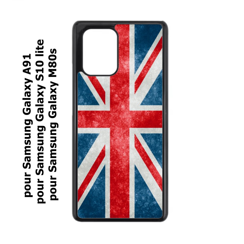 Coque noire pour Samsung Galaxy A91 Drapeau Royaume uni - United Kingdom Flag