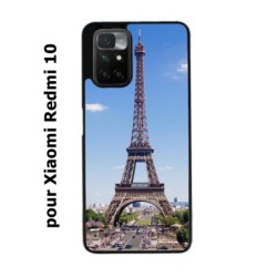 Coque noire pour Xiaomi Redmi 10 Tour Eiffel Paris France