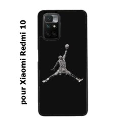 Coque noire pour Xiaomi Redmi 10 Michael Jordan 23 shoot Chicago Bulls Basket