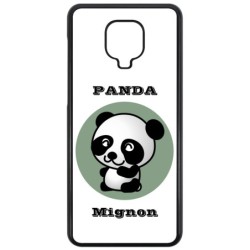 Coque noire pour Xiaomi Redmi 10 Panda tout mignon
