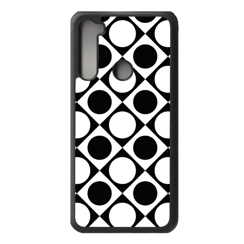Coque noire pour Xiaomi Redmi 10 motif géométrique pattern noir et blanc - ronds et carrés