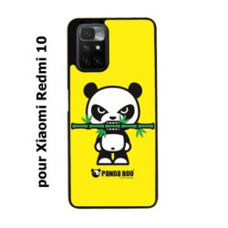 Coque noire pour Xiaomi Redmi 10 PANDA BOO© Bamboo à pleine dents - coque humour