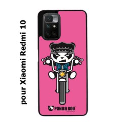 Coque noire pour Xiaomi Redmi 10 PANDA BOO© Moto Biker - coque humour