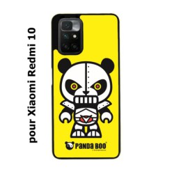 Coque noire pour Xiaomi Redmi 10 PANDA BOO© Robot Kitsch - coque humour