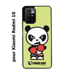 Coque noire pour Xiaomi Redmi 10 PANDA BOO© Boxeur - coque humour