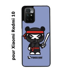 Coque noire pour Xiaomi Redmi 10 PANDA BOO© Ninja Boo noir - coque humour