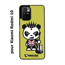 Coque noire pour Xiaomi Redmi 10 PANDA BOO© Punk Musique Guitare - coque humour