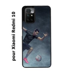 Coque noire pour Xiaomi Redmi 10 Cristiano Ronaldo club foot Turin Football course ballon