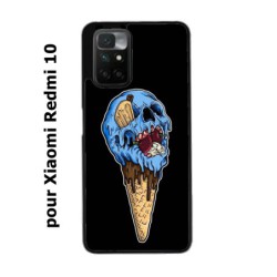 Coque noire pour Xiaomi Redmi 10 Ice Skull - Crâne Glace - Cône Crâne - skull art