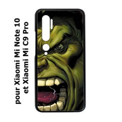 Coque noire pour Xiaomi Mi Note 10 Monstre Vert Hurlant