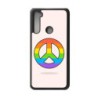 Coque noire pour Xiaomi Mi Note 10 Peace and Love LGBT - couleur arc en ciel
