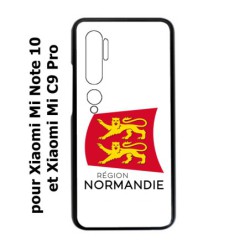 Coque noire pour Xiaomi Mi CC9 PRO Logo Normandie - Écusson Normandie - 2 léopards