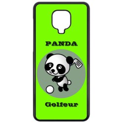Coque noire pour Xiaomi Mi CC9 PRO Panda golfeur - sport golf - panda mignon