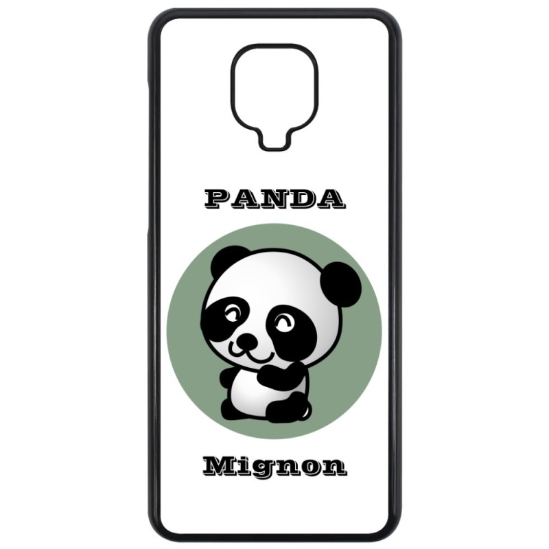 Coque noire pour Xiaomi Mi Note 10 Panda tout mignon