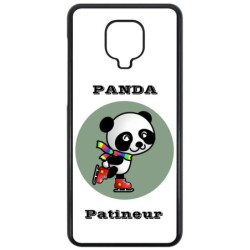 Coque noire pour Xiaomi Mi Note 10 Panda patineur patineuse - sport patinage