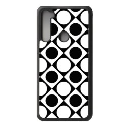 Coque noire pour Xiaomi Mi Note 10 motif géométrique pattern noir et blanc - ronds et carrés