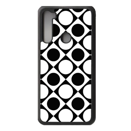Coque noire pour Xiaomi Mi Note 10 motif géométrique pattern noir et blanc - ronds et carrés