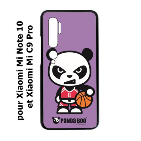 Coque noire pour Xiaomi Mi Note 10 PANDA BOO© Basket Sport Ballon - coque humour