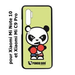 Coque noire pour Xiaomi Mi Note 10 PANDA BOO© Boxeur - coque humour