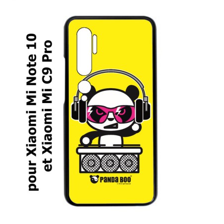 Coque noire pour Xiaomi Mi Note 10 PANDA BOO© DJ music - coque humour