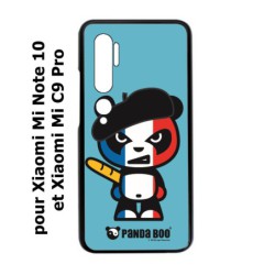 Coque noire pour Xiaomi Mi CC9 PRO PANDA BOO© Français béret baguette - coque humour