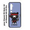 Coque noire pour Xiaomi Mi Note 10 PANDA BOO© Ninja Boo noir - coque humour